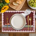 thumbnail image 4 of Ok Gourmet Cooking Placemats Set of 4, Funny Chef Kitchen Knife Fork Red Plaid Placemats for Dining Table, Place Mats for Kitchen Tabletop, Waterproof Wipeable Dining Table Mats Set, 4 of 9