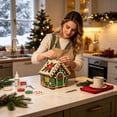 thumbnail image 5 of DIY Christmas Candy House Ornaments Gingerbread House Kit Tabletop Decor Holiday Art Craft Gift for Adults, 5 of 9
