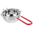 thumbnail image 4 of UPOUART 1Pcs Bol à Chocolat Fondu en Acier Inoxydable 304 Fond Rond Fond Plat pour Cuisiniers Maison Boulangers Poignée Argent Rouge, 4 of 8