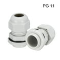 thumbnail image 2 of PG11 Cable Gland Waterproof Plastic Joint Adjustable Locknut White for 5mm-10mm Dia Cable Wire 3Pcs, 2 of 6
