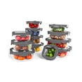thumbnail image 1 of Recipientes de vidrio BOROHOUSE, 12 piezas, de borosilicato con tapas grises, 1 of 8
