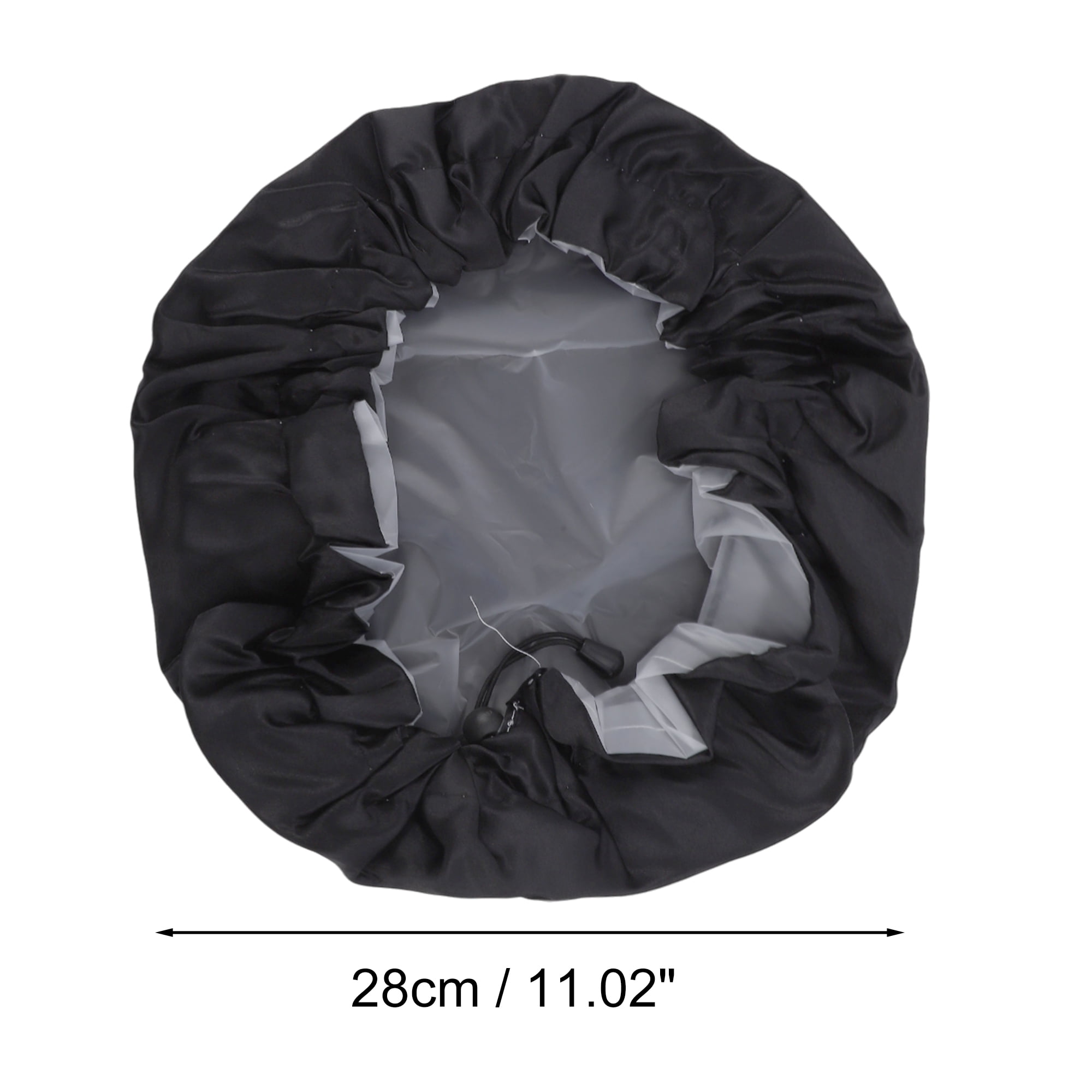 Unique Bargains Women's Adjustable Bath Cap for Bathroom 1 Pc Black