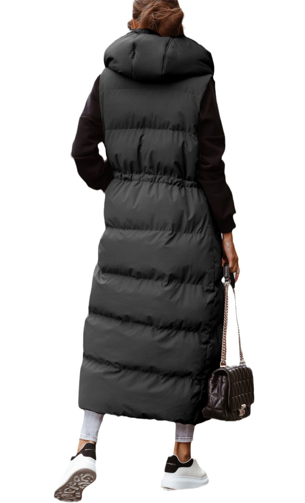 Women's Long Quilted Vest Maxi Length Sleeveless Puffer Vest Padded