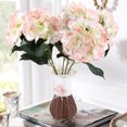 thumbnail image 3 of 5 cabezas decorativas flores artificiales ramo de hortensias falsas decoración de jardín boda rosa claro, 3 of 8