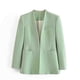 thumbnail image 2 of Blazer de mujer de moda casual de color sólido de manga larga Blazer de mujer abrigo, 2 of 9