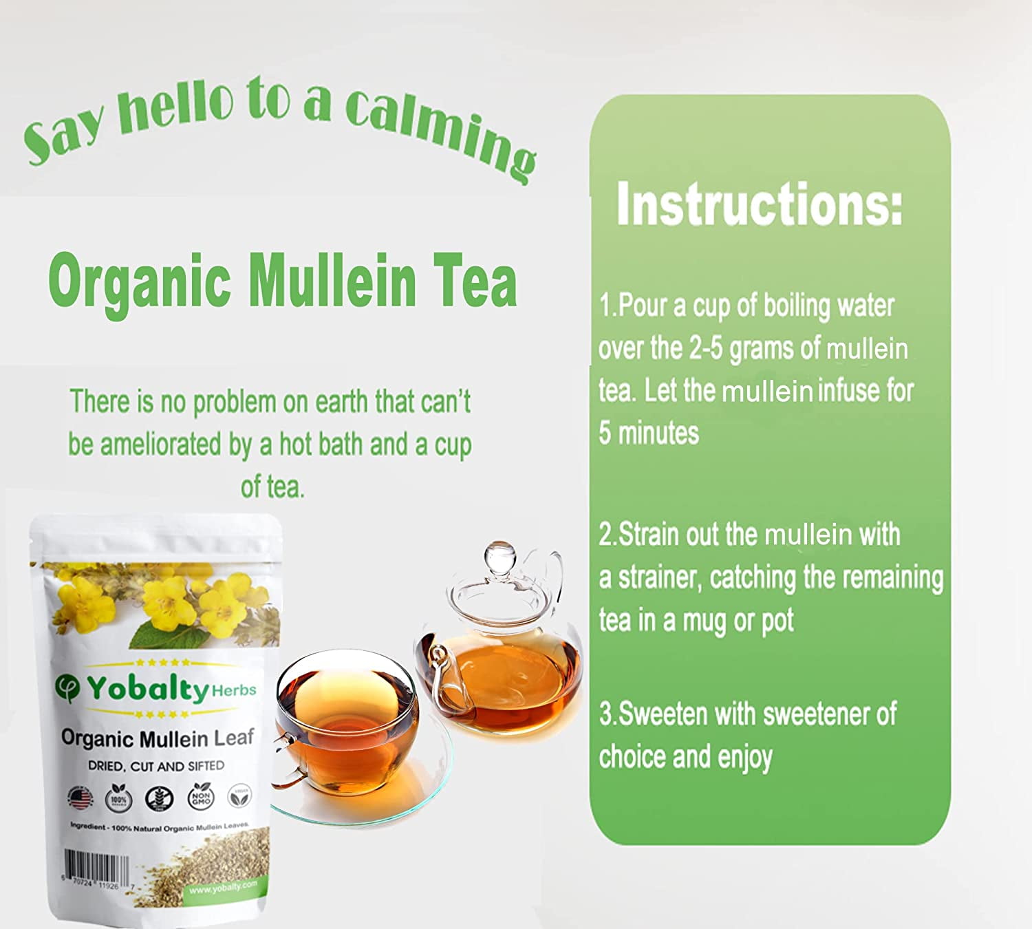 Buy Mullein Leaf Organic, Mullein Tea 1 oz, Vegan Tea Loose Leaf, Dried