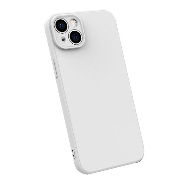 Funda de teléfono mejorada a prueba de golpes, fina funda de silicona cómoda para la serie 14, iPhone 14plus, color blanco