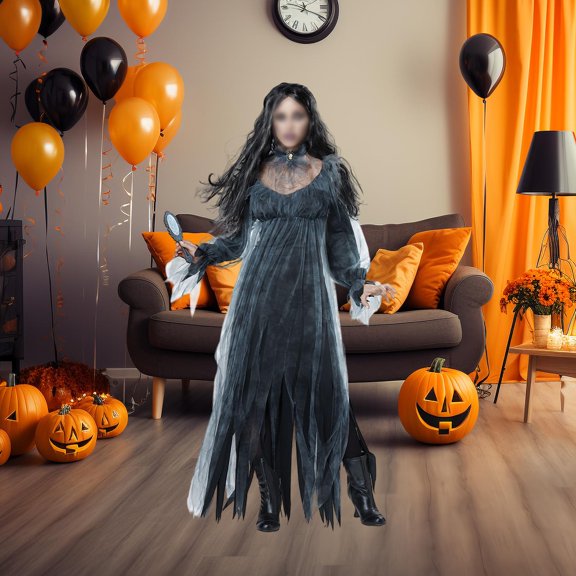 Vestido de novia fantasma medieval para cosplay Yinane XL