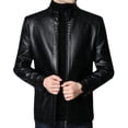 thumbnail image 2 of Chaqueta de cuero Chaqueta de cuero para hombre Abrigo casual para hombre Otoño e invierno Chaqueta de cuero para hombre, 2 of 4