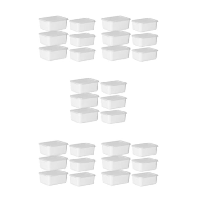 Matsuzay Contenedores de almacenamiento transparentes - Fácil organización Tapa transparente Grado alimenticio Apilable Blanco lechoso 6 Type2 NO2