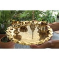 thumbnail image 2 of Indian Art Villa Brass Pooja Thali Set with Embossed Design, 10.1 Inches Diameter, 6 Pieces Set, Spiritual and Pooja Purpose, Temple Home, 2 of 5