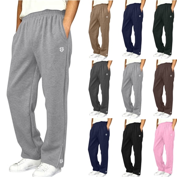 Lutiedan Sweatpants for Boys Straight Leg Ankle Zip Split Athletic Pants High Waisted Embroidered Track Pants,Pink,9-10 Years
