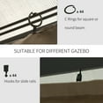 thumbnail image 4 of Outsunny 10' X 12' Universal Gazebo Sidewall Set with Panels,Hooks and C-Rings Included for Pergolas and Cabanas,Dark Brown,Brown Polyester Garden Outdoor Canopies Gazebos Umbrellas Shades, 4 of 9