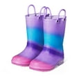 thumbnail image 6 of Kushyshoo Kids Light up Rain Boots Blue Purple Glitter Little Girls Shoes Size 2, 6 of 6