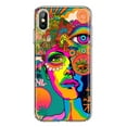 thumbnail image 1 of MUNDAZE Apple iPhone XS/X Shockproof Clear Hybrid Protective Phone Case Neon Psychedelic Hippie One Eye Pop Art Cover, 1 of 5