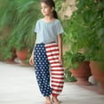 thumbnail image 2 of DISNIMO American Flag Harem Pants for Girls Bloomer Harem Pants Elastic Waist Baggy Pants for Girls Harem Pants Kids 3-7 Lantern Pants for Girls High Waisted Trousers Loose Sweatpants for Girls, 2 of 7