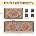 thumbnail image 2 of Orange Boho Style Kitchen Rugs Sets,Kitchen Mats for Floor 2 Piece,Washable Kitchen Rugs Non Slip (17"x48"+17"x24")\u2026, 2 of 5