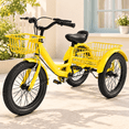 thumbnail image 5 of Kids Tricycle for Boys Ages 2-4, Akaber 12" Tricycle for Kids with 2 Storage Baskets, Dual Handbrake, Yellow, 5 of 9