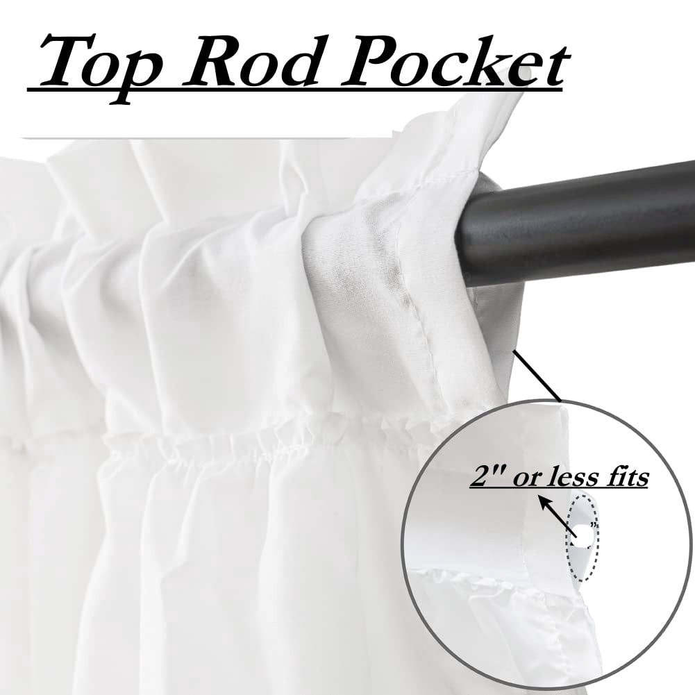 Gorgeous Home Linen Matte Microfiber Rod Pocket Blackout Curtains, 37x95, Purple, 2-Pack