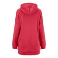thumbnail image 6 of Daznico Women's Longline Zip Hoodie Streetwear -Lined Pullover with Pockets,Zip Up Hoodie Women,Zip Up Sweatshirt Women,Color: Red Size: L, 6 of 6