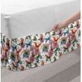 thumbnail image 2 of Butterfly Bed Skirt, Flying Butterflies with Floral Elements Vivid Color Palette Wildflowers Retro, Elastic Bedskirt Dust Ruffle Wrap Around for Bedding Decor, 4 Sizes, Multicolor, by Ambesonne, 2 of 2