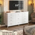 thumbnail image 6 of Dresser for Bedroom with 11 Fabric Drawers, Dresser TV Stand for 50, 55 Inch TV, Chest of Drawers, Entryway, Sturdy Metal Frame & Wood Top (White), 6 of 8