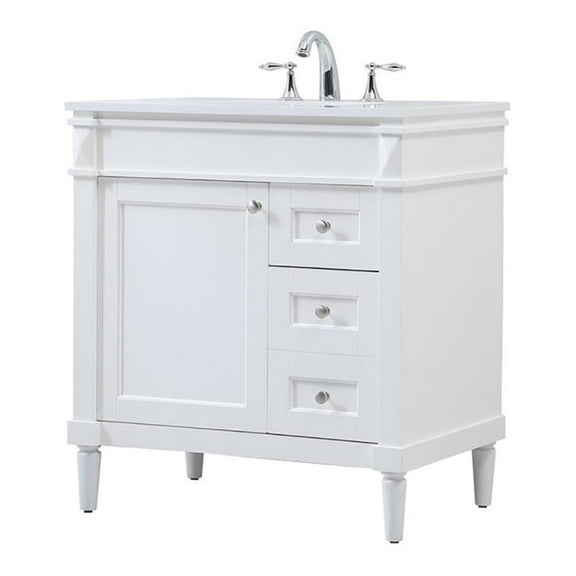 32 inch single bathroom vanity in white