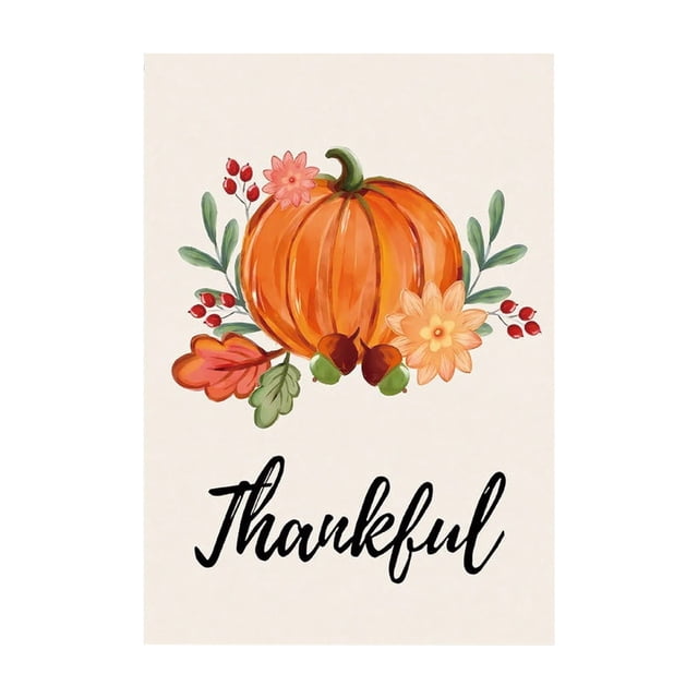 Drapeau de Jardin de l'Action de Grâce avec Graphiques de Récolte d'Automne Construction en Polyester Résistant Facile à Nettoyer pour Entrée de Jardin Patio et Affichage Saisonnier 28x40 Po Poids 0.3Lb
