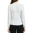 thumbnail image 3 of Allegra K Women's V Neck Lace Trim Casual Ladies Tops Work Office Fashion Long Sleeve Blouses, 3 of 6