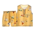 thumbnail image 4 of Girls Pajamas Kids Sleeveless Tank Top and Shorts Soft Comfortable Home Wear Baby Boy Clothes Yellow 100, 4 of 4