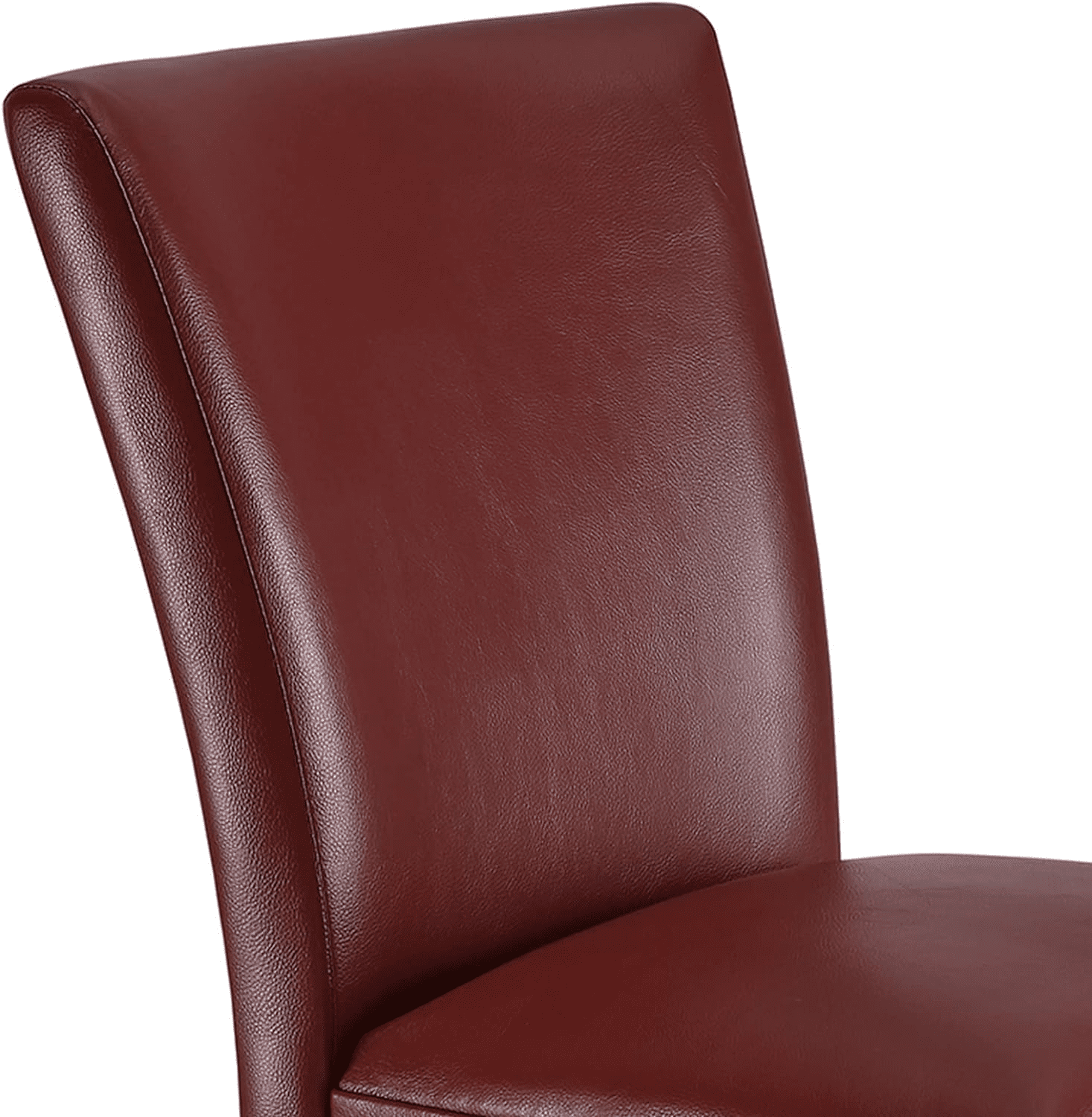 BAXMUY Set of 4 Counter Height Bar Stools, 25.6" Seat, Red, Solid Wood & Faux Leather Bar Chairs for Kitchen Island & Home Bar