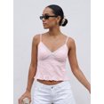 thumbnail image 5 of LMLYSoH Women Camisoles Embroidered Trim V-Neck Spaghetti Strap Babydoll Tank Tops Summer Fashion Sleeveless Vests Streetwear, 5 of 9
