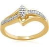 Diamond Accent 18kt Yellow Gold over Sterling Silver Engagement Ring