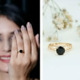 thumbnail image 3 of Rosec Jewels Natural Black Onyx Solitaire Ring for Women - 8 mm - December Birthstone Ring - AAA Quality - with Jewelry Box, 14K Yellow Gold, US 12.50, 3 of 8