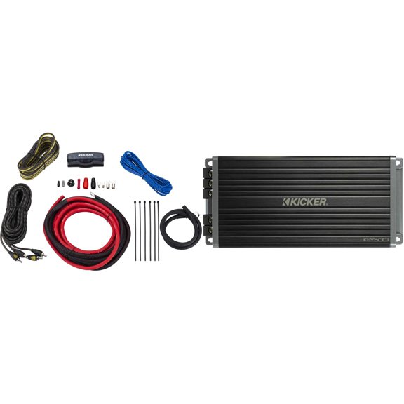 Kicker 47KEY5001 500-Watt Mono Channel Amp With Amp Kit Bundle
