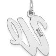 thumbnail image 5 of 14K White Gold Large Script Letter W Initial Charm Made In United States yc663w, 5 of 6
