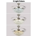 thumbnail image 3 of 42" Crystal Invisible Chandelier Ceiling Fan Light - Modern Luxury Style Fandelier Home LED Hanging Lamp, 4 Retractable Blades W/Remote Control, 3 of 5