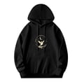 thumbnail image 1 of Men's Loose Fit Hoodie with Pockets Long Sleeve Pullover Sweatshirt featuring a Bird in Stars Design, 1 of 7