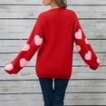 thumbnail image 2 of VISALY Love Sweater Love Print Heart Sweater Dressy Casual Sweaters Casual Sweaters Trendy Tunic Sweaters Casual Sweaters Loose Fit Knit Pullover Basic Sweaters Winter Sweater Red S, 2 of 5