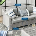 thumbnail image 3 of Lounge Sofa, Rattan, Wicker, Grey Gray, Modern Contemporary Urban Design, Outdoor Patio Balcony Cafe Bistro Garden Furniture Hotel Hospitality, 3 of 8