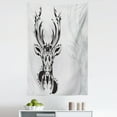 thumbnail image 1 of Antlers Tapestry, Tribal Deer Head Shadow Art Emblem Wilderness Ornamental Monochrome Art, Fabric Wall Hanging Decor for Bedroom Living Room Dorm, 5 Sizes, Pale Grey Black, by Ambesonne, 1 of 1