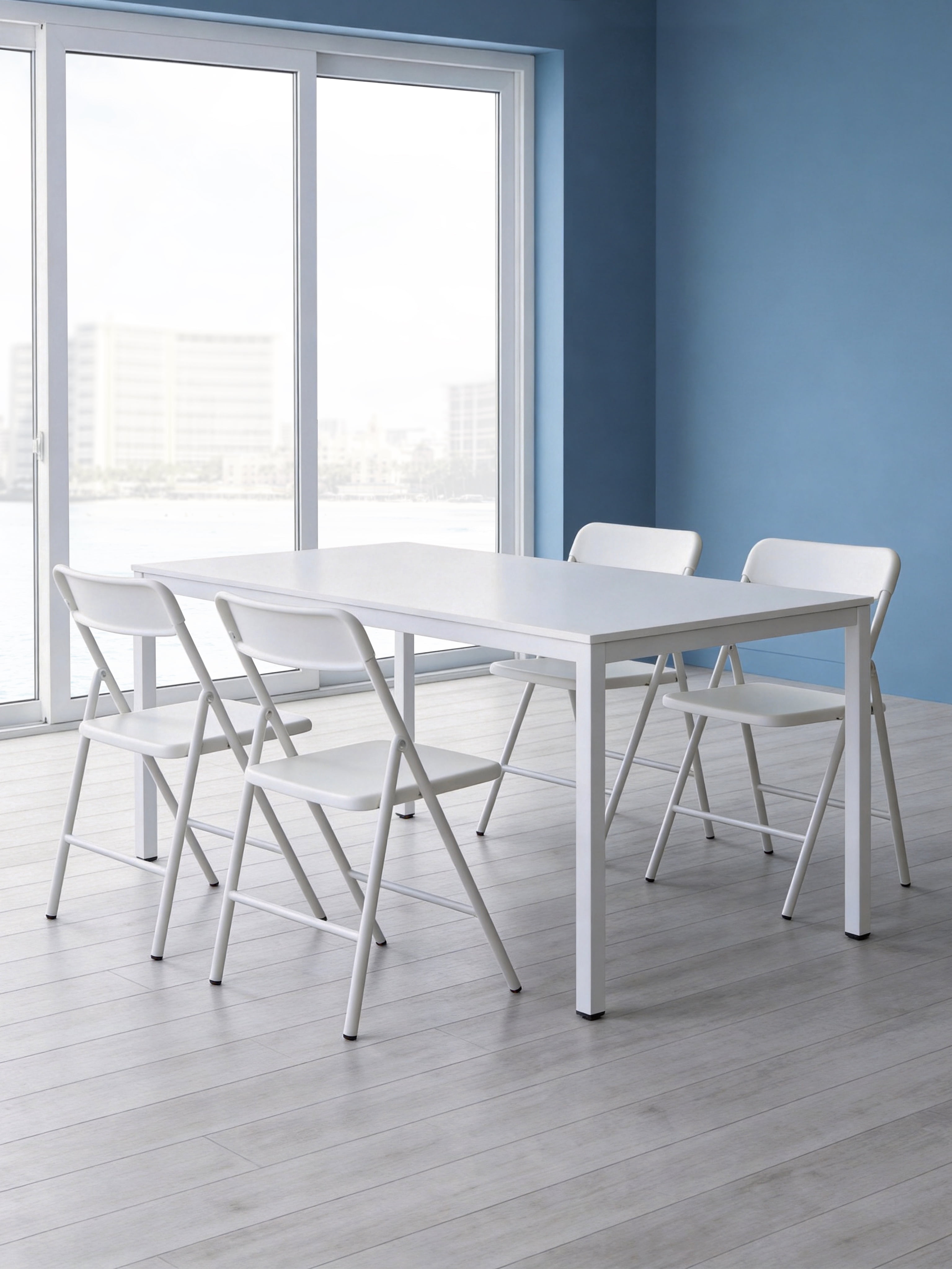 4 Pack Folding Chairs with PP Cushion for Outside, Portable Stackable Commercial Metal Foldable Chairs with Steel Frame for Party Home Events Office Wedding