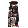 thumbnail image 3 of BLACK COLOR CASINO SUITES HEARTS PATTERNS Spring Summer Dresses for Women Fashion T-shirt Dress Casual Sleeveless Loose Sundress with Pockets, 3 of 5