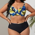 thumbnail image 2 of Womens Plus Size Bikini Swimsuits Vintage Push Up Swim Top with Bottom Tummy Control 2 Piece Bathing Suit, 2 of 6