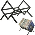 thumbnail image 4 of Vinyl Record Storage Holder, Holds up to 90-110 LPs, Metal Vinyl Record Organizer Stand, Simple/Functional/Easy Assembly, Classical Design for Files/Book/Magazine Record Rack (Black), 4 of 10