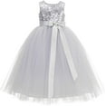 thumbnail image 2 of Ekidsbridal Heart Cutout Sequin Flower Girl Dresses Formal Ceremonial Gown for Wedding 172seq 4, 2 of 4