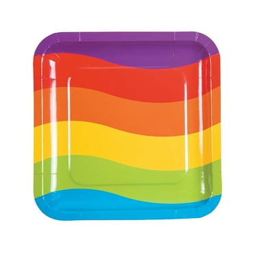 Rainbow Party Dinner Plates (8Pc) - Party Supplies - 8 Pieces