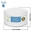 thumbnail image 2 of Hyoola 6" x 3" White Unscented European Made 3-Wick Pillar Candles, Dripless Paraffin Wax with Smokeless Cotton Wicks, 2 of 4
