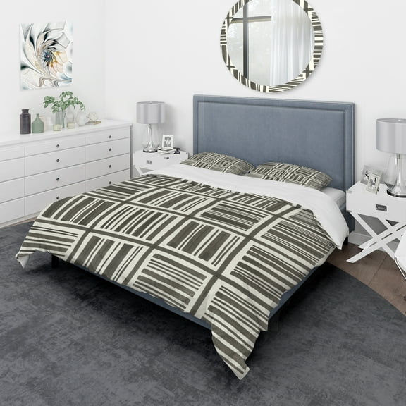 Designart 'Minimalist Graphics I' Geometric Duvet Cover Set