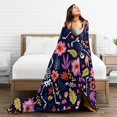 thumbnail image 5 of Kll Fleece Blanket Plush Throw Blanket Dancing Skeletons Floral Garden,Soft Fuzzy Cozy Flannel Blanket For Couch Sofa Bed.(40"X30"), 5 of 9